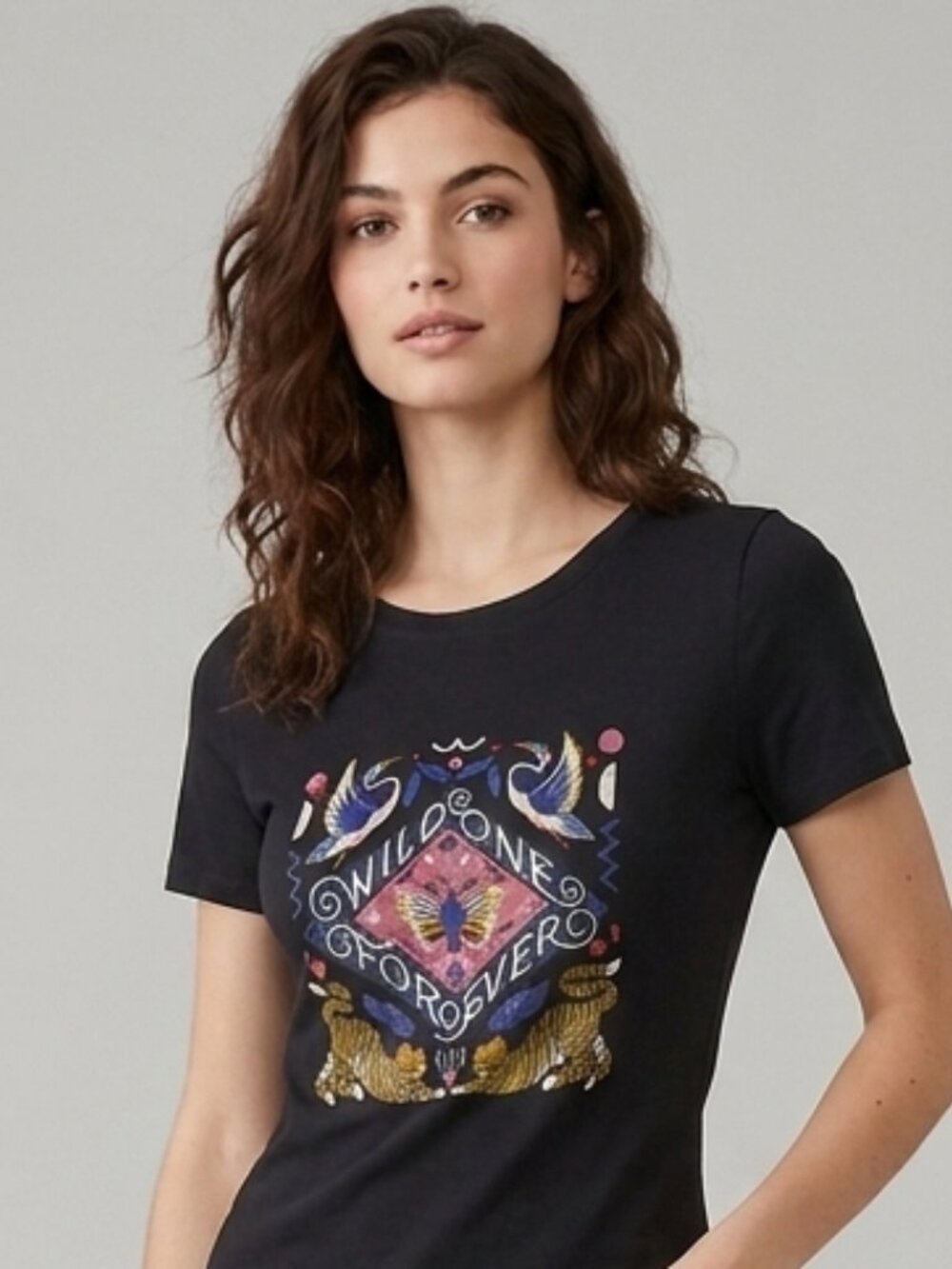 Anthropologie Super Nice Letters Wild One Forever Tee Size S